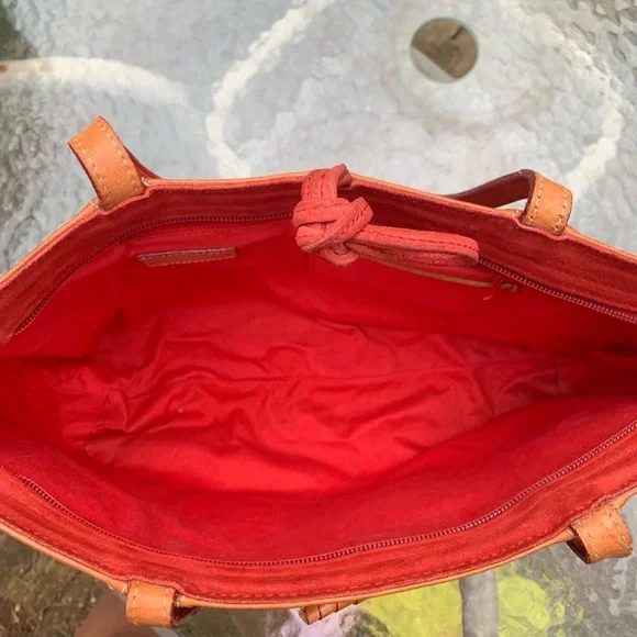 Claudia Firenze brown leather bag with red suede - Picture 8 of 8